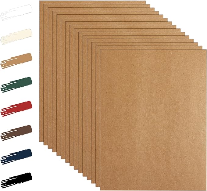 100 Sheets Brown Cardstock 8.5 x 11 Printer Paper, 250gsm/92lb Heavyweight Paper Card Stock for Christmas Greeting Cards, Wrapper, Thank You Cards, Wedding Invitations, DIY Card Making