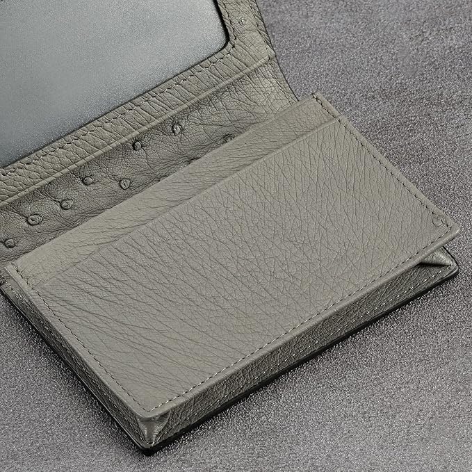 Leather Business Card Case Holder for Men & Women, Italian Calfskin