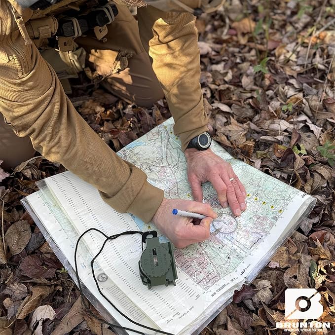 Brunton Deluxe Tactical Field Navigator Bundle – Model 94 Military Lensatic Compass (Made in USA) + Lite Tech 8x22 Monocular + Quick-Reference Navigation Card Set + Map Multi-Tool