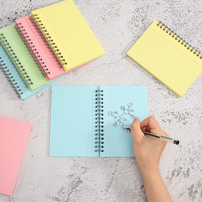 Koogel 400PCS Colored Index Cards, 4x6 Ruled Index Cards with Rings for Back to School, Heavy Notecard Study Flashcard with Waterproof Cover for Studying To Do List School College Supplies, 4 Colors