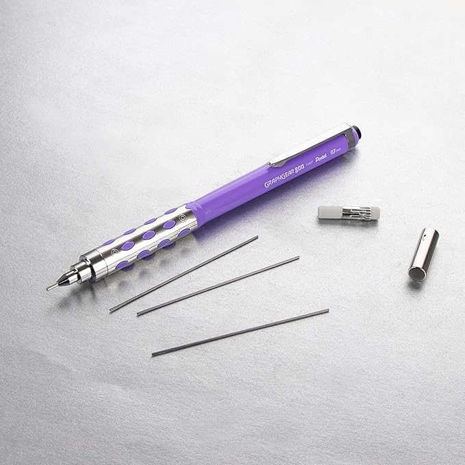Pentel GraphGear 800 Mechanical Pencil, 0.7mm, HB lead, 4 count