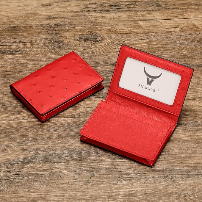 Leather Business Card Case Holder for Men & Women, Italian Calfskin