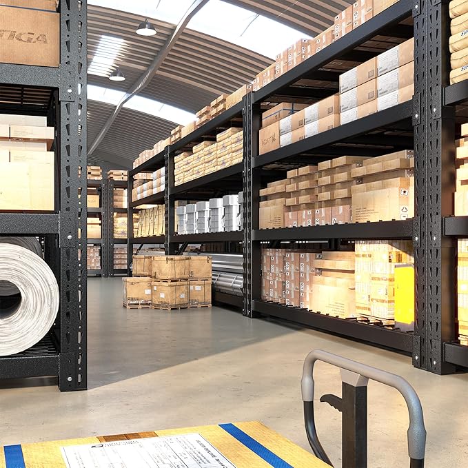 Bepatio 11000LBS Industrial Garage Shelving Heavy Duty, 4-Tier Adjustable Storage Shelves Metal Shelving, Industrial Shelving for Basement Warehouse Commercial Garage Shop, 72" H× 60" W × 24" D, Black