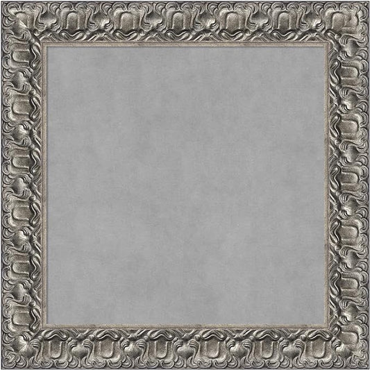 Amanti Art Silver Framed Magnetic Board 26x26 Medium Vision Board for use with Magnets, 100% Metal Sheet to Display Items as Office Decor or for Home Organization in mudroom, Kitchen or Kids Room