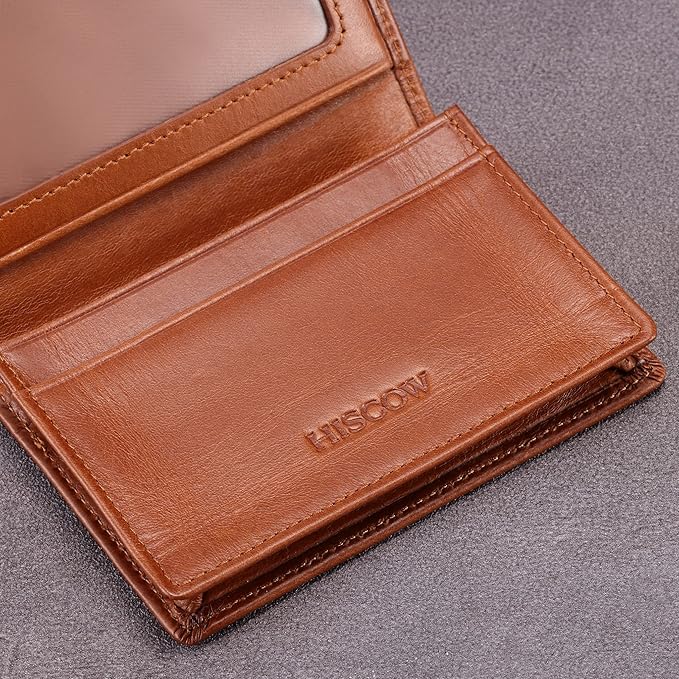 Leather Business Card Case Holder for Men & Women, Italian Calfskin