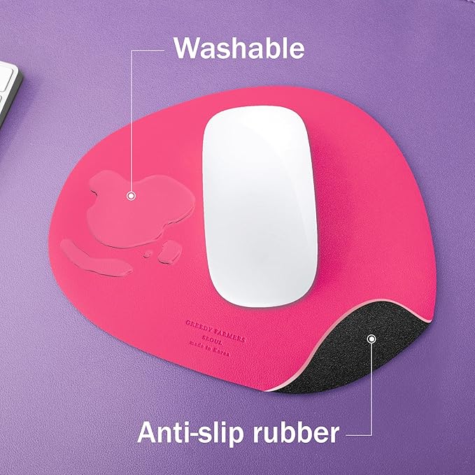 GREEDY FARMERS Mouse pad, Non-Slip Washable Waterproof Computer Mouse pad (Hot Pink)