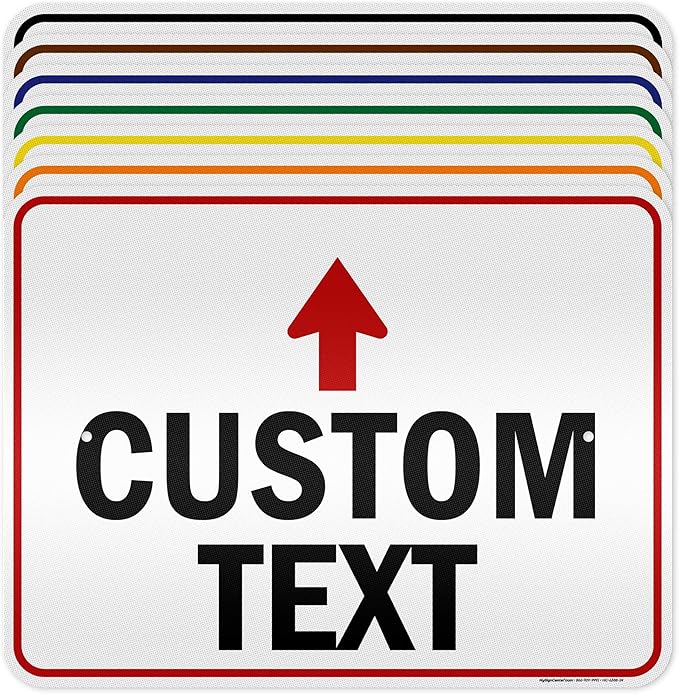 Custom Arrow Directional Sign, 18x24 Inches, 3M EGP Reflective, Rust Free .080 Aluminum, Fade Resistant, Made in USA by My Sign Center