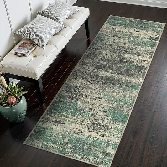 GENIMO Runners for Hallways, 2x6 Washable Runner Rug Non-Slip, Long Runner Rugs with Rubber Backing, Low Pile Lightweight Rugs for Kitchen, Bedroom, Bathroom, Entryway, Sage Green