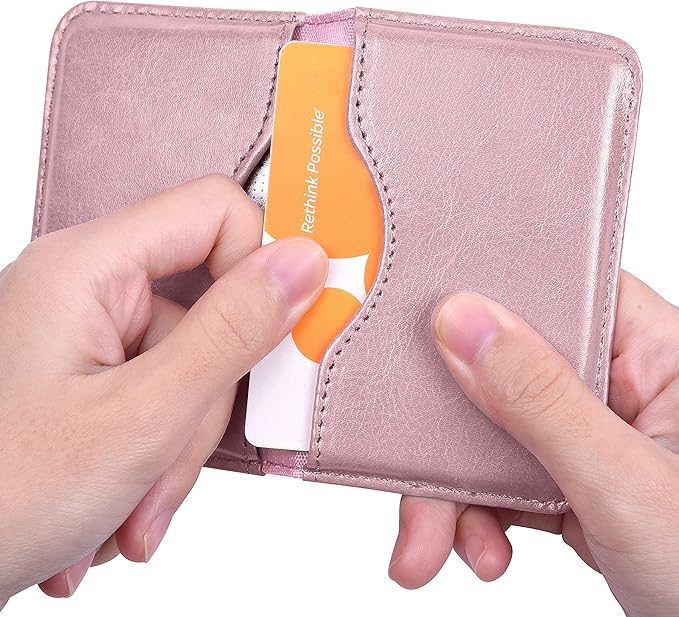 Wisdompro Business Card Holder, 2-Sided PU Leather Folio Name Card Holder Wallet Case with Magnetic Shut for Men and Women, Ultra Slim and Thin