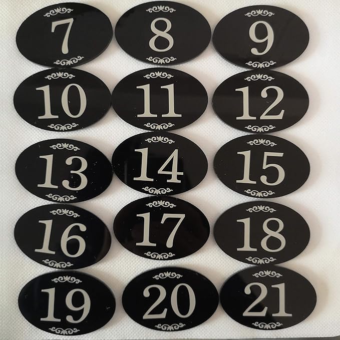 StayMax Locker Number Signs Door Sign with Self-Adhesive Tape Number Black (1-100)