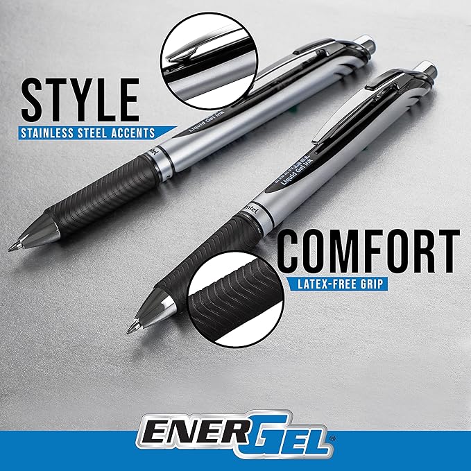 Pentel EnerGel RTX Liquid Gel Pens, Medium (0.7mm), Turquoise, 4-pk (BL77PF4S3)