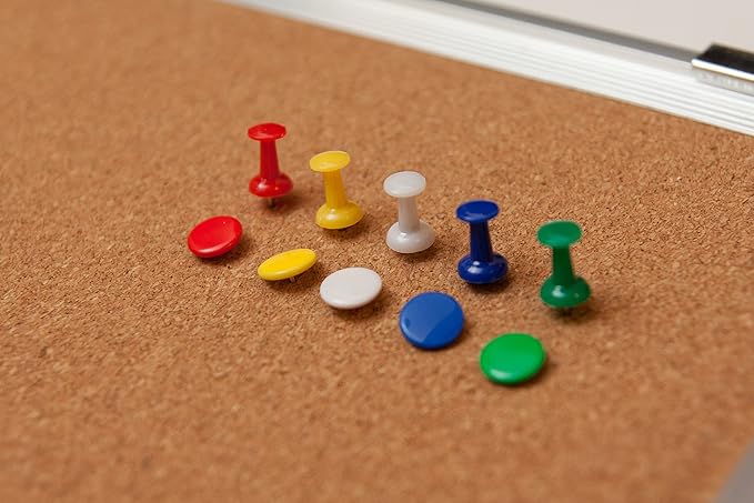 Cork Board Set for Wall - Bulletin Board Corkboard 16 x 12 in with 10 Thumb Tacks - Small Wall Hanging Pin Board Message Board Tack Board Organizer for Home, Office, Desk and Cubicle (16x12 inch)