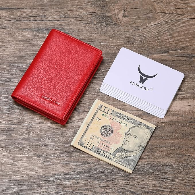 Leather Business Card Case Holder for Men & Women, Italian Calfskin