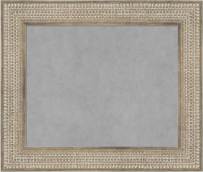 Amanti Art Silver Framed Magnetic Board 22x26 Small Vision Board for use with Magnets, 100% Metal Sheet to Display Items as Office Decor or for Home Organization in mudroom, Kitchen or Kids Room