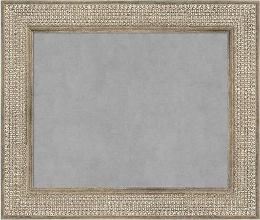 Amanti Art Silver Framed Magnetic Board 22x26 Small Vision Board for use with Magnets, 100% Metal Sheet to Display Items as Office Decor or for Home Organization in mudroom, Kitchen or Kids Room