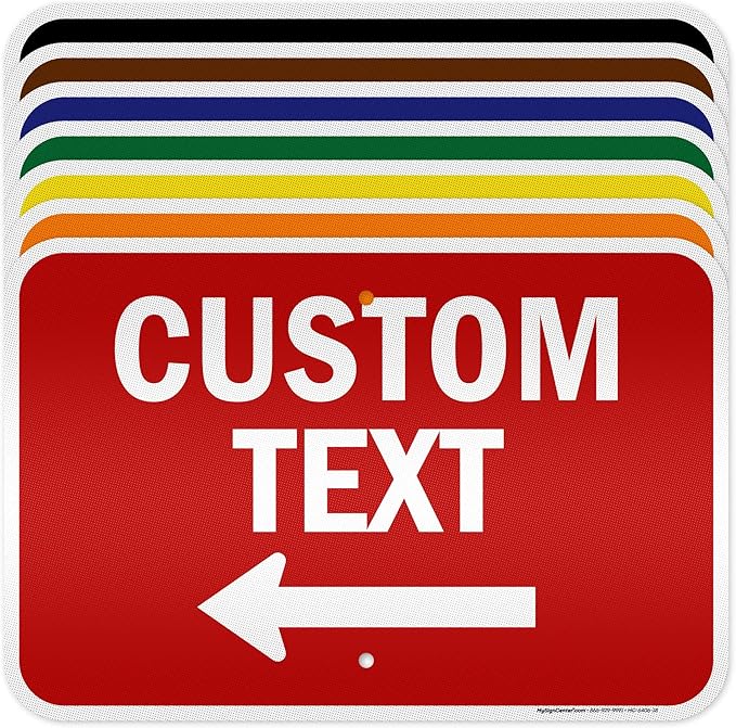 Custom Arrow,Custom Directional Sign, Left Arrow,12x18 Inches, 3M EGP Reflective, Rust Free .063 Aluminum, Fade Resistant, Made in USA by My Sign Center