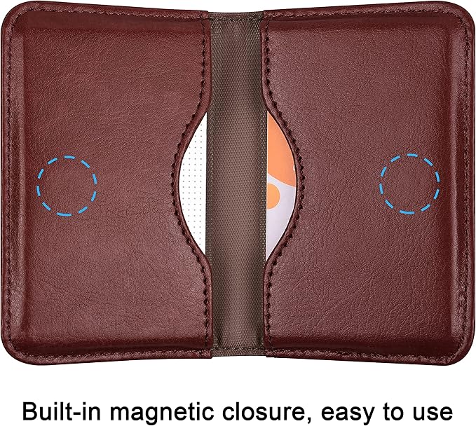 Wisdompro Business Card Holder, 2-Sided PU Leather Folio Name Card Holder Wallet Case with Magnetic Shut for Men and Women, Ultra Slim and Thin