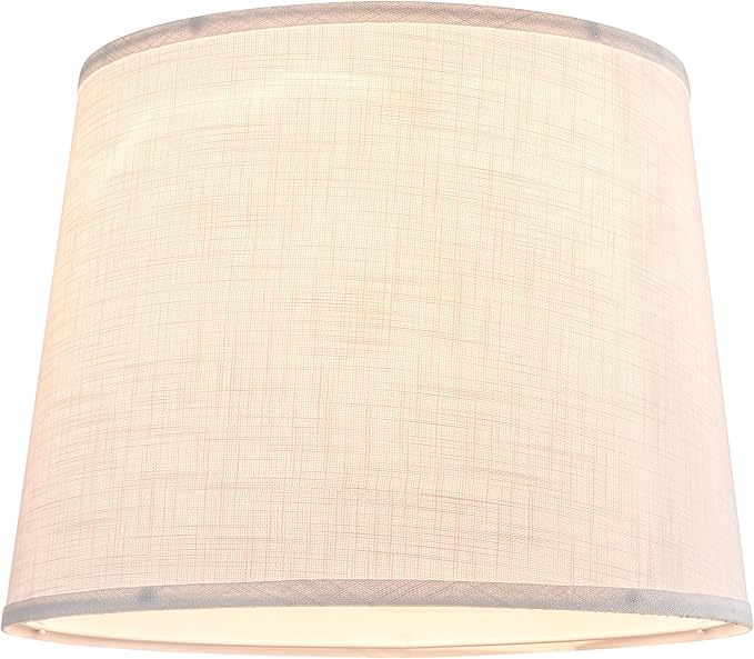 White Texture Lamp Shade Drum Lampshades Replacemnt for Table Lamps Floor Lamps-11"Top × 13" Bottom × 10" High(Spider),Modern Table Lamps Lights for Room-Required Assembly-By GO&SO