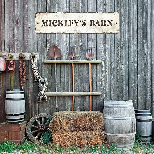 Rustic Custom Sign, Personalized Metal Signs, Gift for Him Men Dad, Man Cave, Indoor and Outdoor Use, 6x24 Inches, ACM, Fade Resistant, Made in The USA