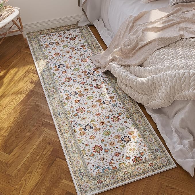 Rugcomf Runner Rug for Hallways Kitchen Rug Non Slip 2'6''x8' Washable Rugs with Rubber Backing Soft Carpet for Hallways, Kitchen, Laundry, Bedroom, Bathroom (Colorful)