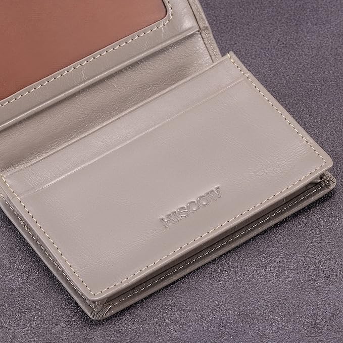 Leather Business Card Case Holder for Men & Women, Italian Calfskin