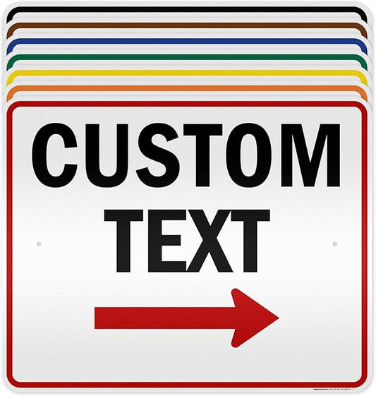 Custom Arrow,Custom Directional Sign, Right Arrow, 24x30 Inches, 3M EGP Reflective, Rust Free .080 Aluminum, Fade Resistant, Made in USA by My Sign Center