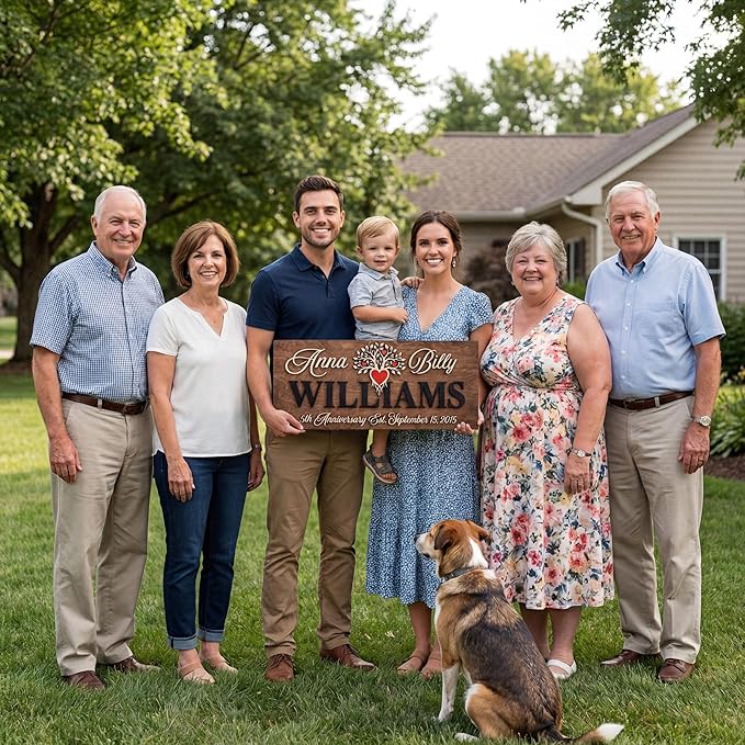 Custom Family Name Sign | Personalized Wooden Wedding Gift | Rustic Last Name Wood Plaque | Established Date Sign |Аnniversаrу (Williams)