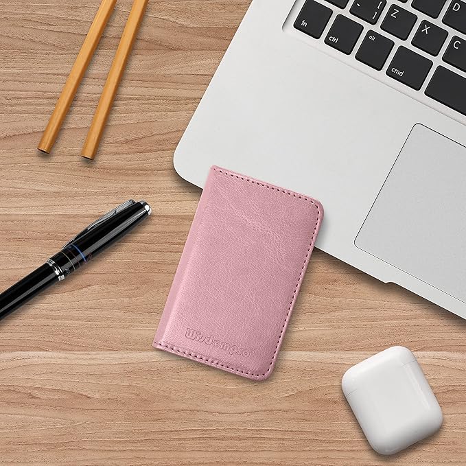 Wisdompro Business Card Holder, 2-Sided PU Leather Folio Name Card Holder Wallet Case with Magnetic Shut for Men and Women, Ultra Slim and Thin