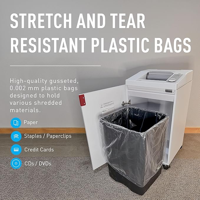 IDEAL Shredder Maintenance Combo Pack AC0920H Heavy-Duty Shredder Bags 20x47 Case of 80 40Gallon Gusseted + High-Cling Lubricating Shredder Oil 6x1-Quart Bottles, IDEACCED21/6H For 2503 2604 3104 3105