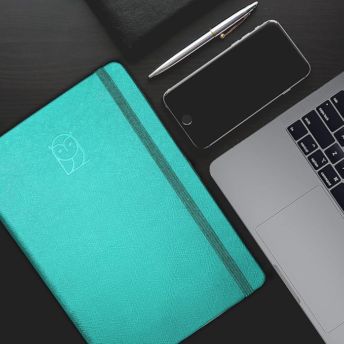 Wyze Planner Undated Daily Planner – 1-Year B5 Productivity Organizer with Two-Page Weekly Spread, Goal Setting, Habit Tracker, Weekly & Monthly Pages – Hardcover Time Management Notebook (Turquoise)