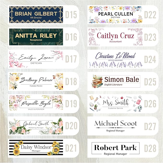 Personalized Acrylic Door Name Plate - 28 Backgrounds - Custom Name Plate for Wall, Office Decor, Teacher Appreciation Gifts