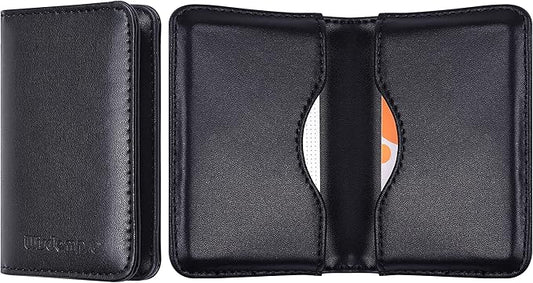 Wisdompro Business Card Holder, 2-Sided PU Leather Folio Name Card Holder Wallet Case with Magnetic Shut for Men and Women, Ultra Slim and Thin