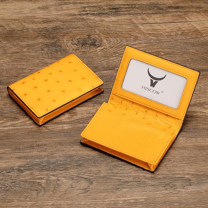 Leather Business Card Case Holder for Men & Women, Italian Calfskin