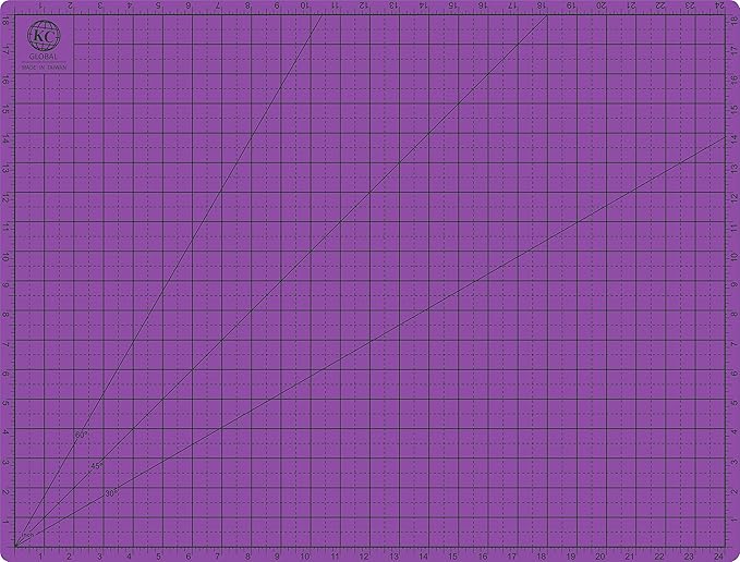KC GLOBAL A2 (25"x19") Professional Grade Self-Healing Cutting Mat (Purple) - Odor-Free, Double-Sided, eco-Friendly, Durable. Premium Desk mat for Crafting, Sewing, Quilting and Art Projects
