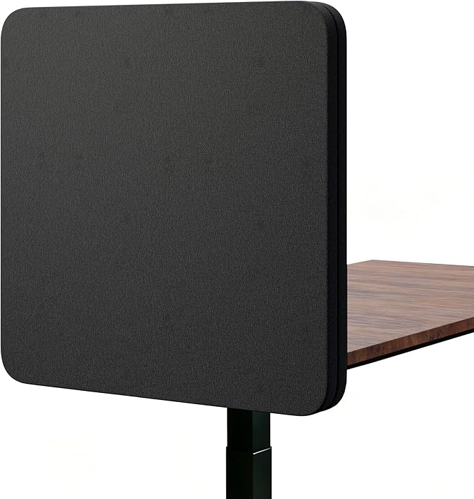 KERRAM Desk Privacy Panel 24 x 24 Inch,Sound Absorbing & Proof Desk Divider for Office, Clamp-on/Screw-on Acoustic Desk Back Panel Partition, Dark Gray