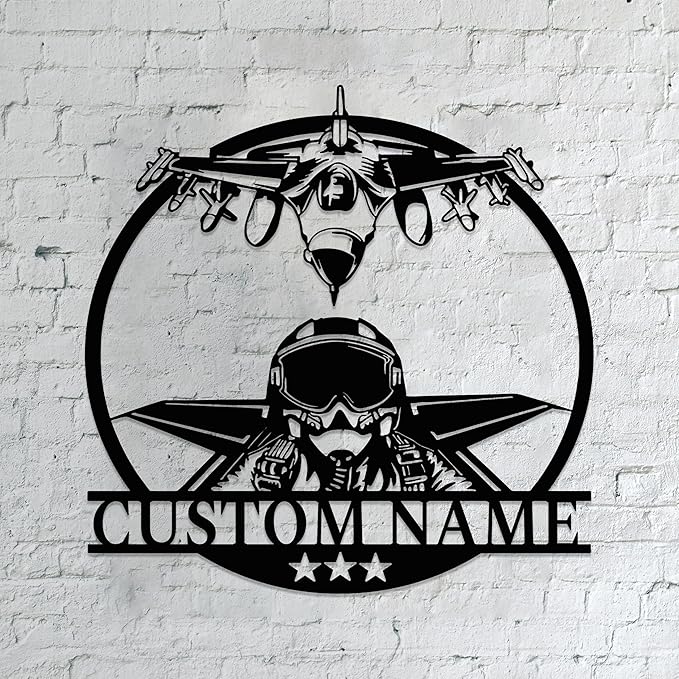 Personalized Metal Airplane Wall Art, Airplane Name Sign, Customized Pilot Name Sign, Airplane Hangar Sign Decor, Aviation Home Office Decor, Large Outdoor Decor, Pilot Gifts, Aircraft Lovers Gift
