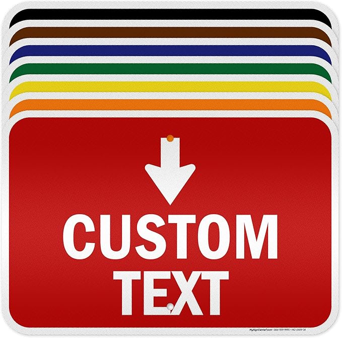 Custom Arrow,Custom Directional Sign, Down Arrow,12x18 Inches, 3M EGP Reflective, Rust Free .063 Aluminum, Fade Resistant, Made in USA by My Sign Center