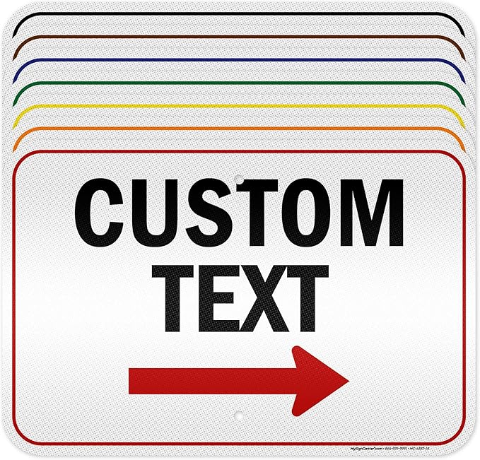 Custom Arrow Directional Sign by My Sign Center - Right Arrow, 12x18 Inches, 3M EGP Reflective, Rust Free .063 Aluminum, Fade Resistant, Made in USA