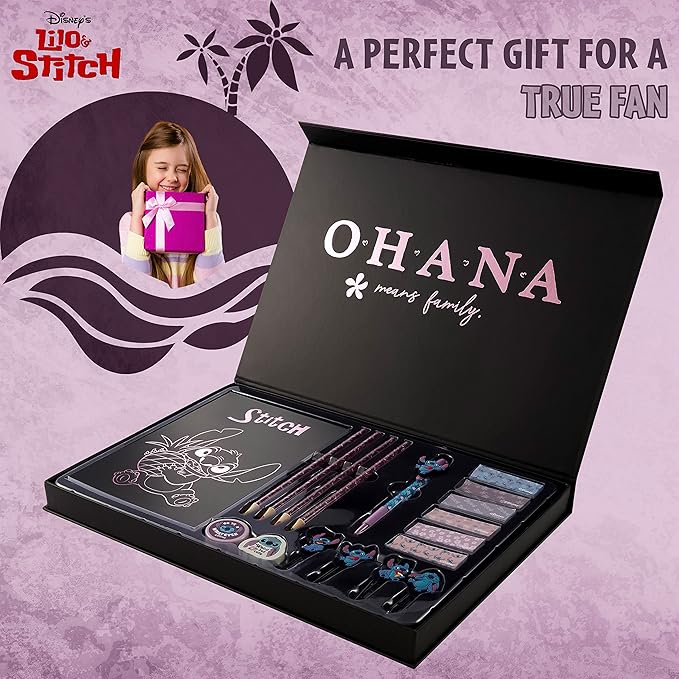 Disney Stitch Stationery Supplies Set Notebook Pencil Case & Ballpoint Pens or Notepad Coloring Pencils & Accessories for Home or Office