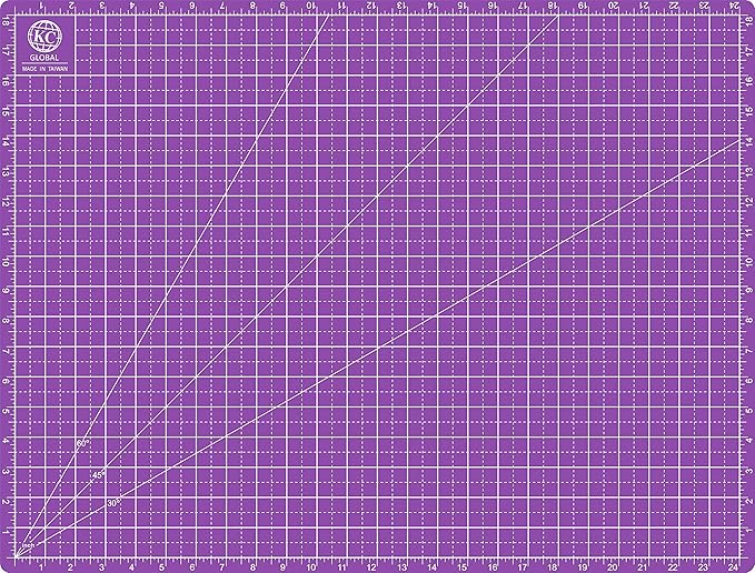 KC GLOBAL A2 (25"x19") Professional Grade Self-Healing Cutting Mat (Purple) - Odor-Free, Double-Sided, eco-Friendly, Durable. Premium Desk mat for Crafting, Sewing, Quilting and Art Projects
