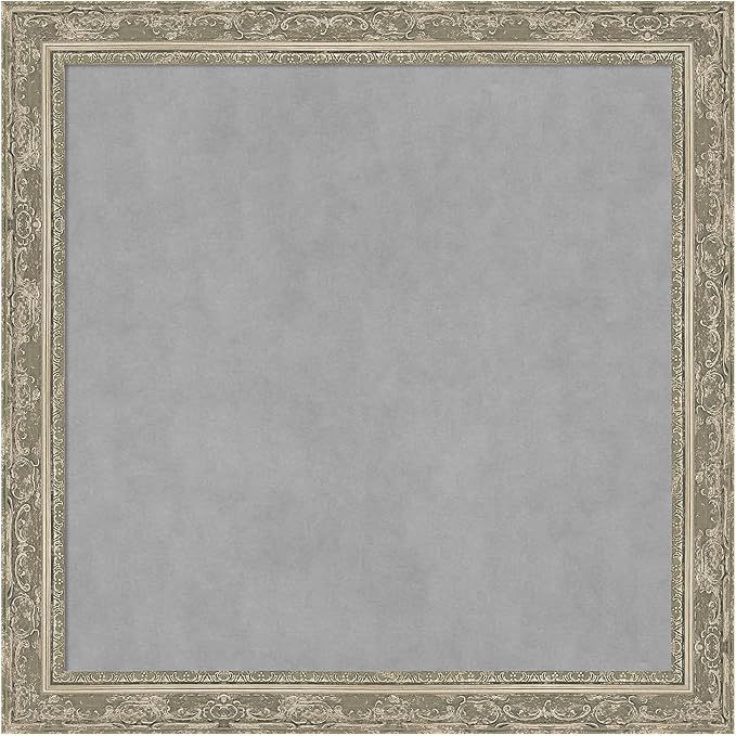 Amanti Art Silver Framed Magnetic Board 28x28 Medium Vision Board for use with Magnets, 100% Metal Sheet to Display Items as Office Decor or for Home Organization in mudroom, Kitchen or Kids Room