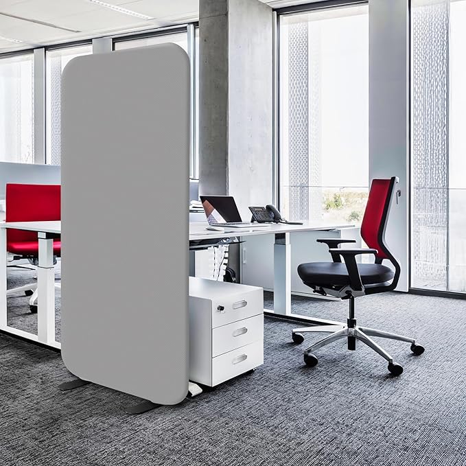 DECOLAB Standing Room Dividers, Privacy Divider Panel Wall, Portable Divider Separator Screen for Classroom, Office, Studio, Home, Scratch Resistance, 29x65 inch, Steel