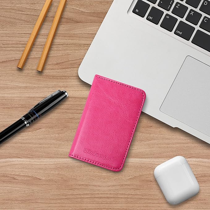Wisdompro Business Card Holder, 2-Sided PU Leather Folio Name Card Holder Wallet Case with Magnetic Shut for Men and Women, Ultra Slim and Thin