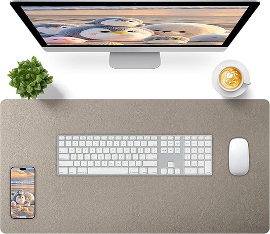 Bloss Pearl Gray Desk Mat 31.5"x15.7", Desk Matt for Desktop, Waterproof Large Desk Pad, Computer Mat for Office/Home/Decor/Christmas Desk Mat