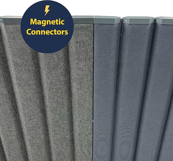 Versare VersiPanel Acoustical Partition Wall - Sound Panel Classroom Office Room Divider, Flexible Arrangement, Easy Roll-up Storage (Black, 8' Wide x 30" Tall)