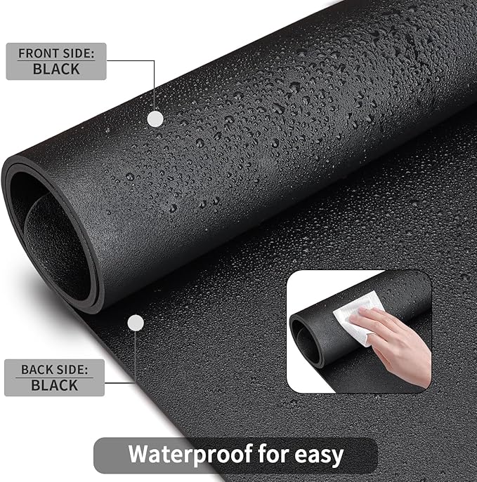 KINGFOM Desk Pad Office Desktop Protecter, PU Leather Desk Mat Blotters Organizer with Comfortable Writing Surface (47.2" x 23.6", Black)