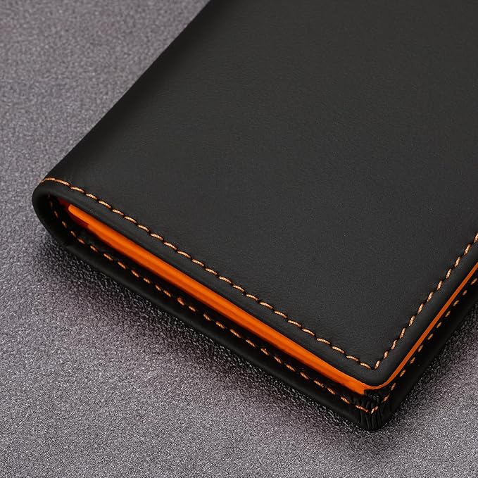 Leather Business Card Case Holder for Men & Women, Italian Calfskin