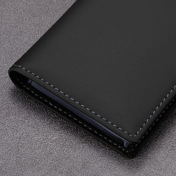 Leather Business Card Case Holder for Men & Women, Italian Calfskin