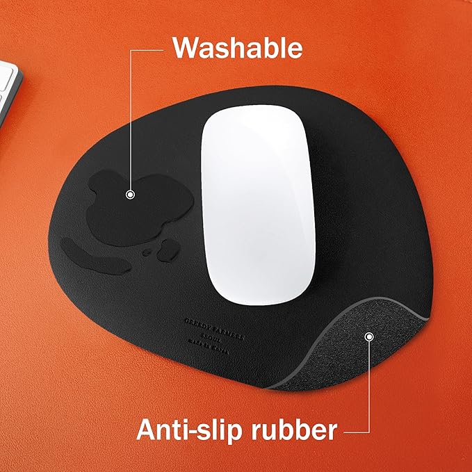 GREEDY FARMERS Mouse pad, Non-Slip Washable Waterproof Computer Mouse pad (Black)