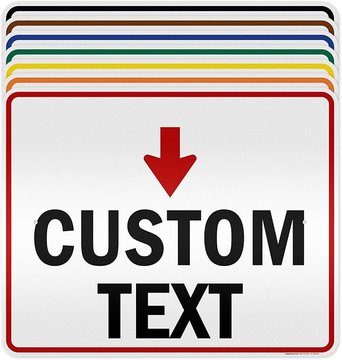 Custom Arrow Directional Sign, Down Arrow, 24x30 Inches, 3M EGP Reflective, Rust Free .080 Aluminum, Fade Resistant, Made in USA by My Sign Center